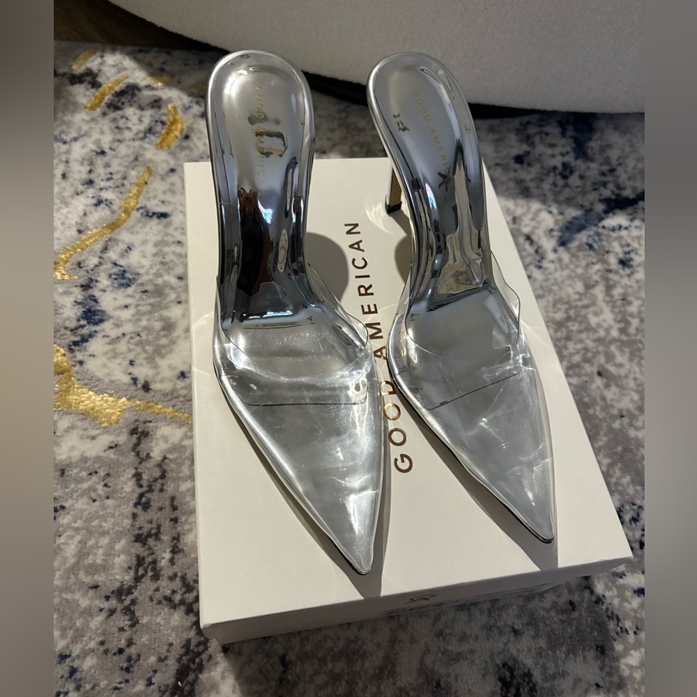 Good American Glass Cinder **** Rella Pumps Sz 11